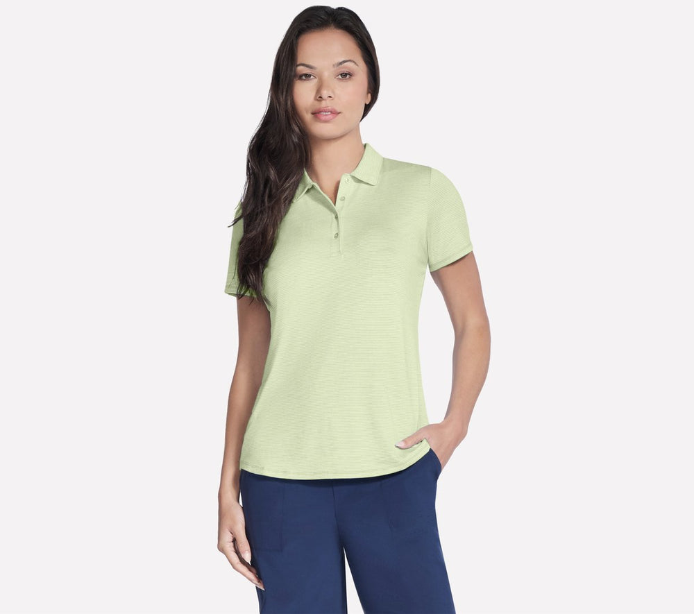 Skechers For sale | Women Short Sleeve On The Green Striped Polo
