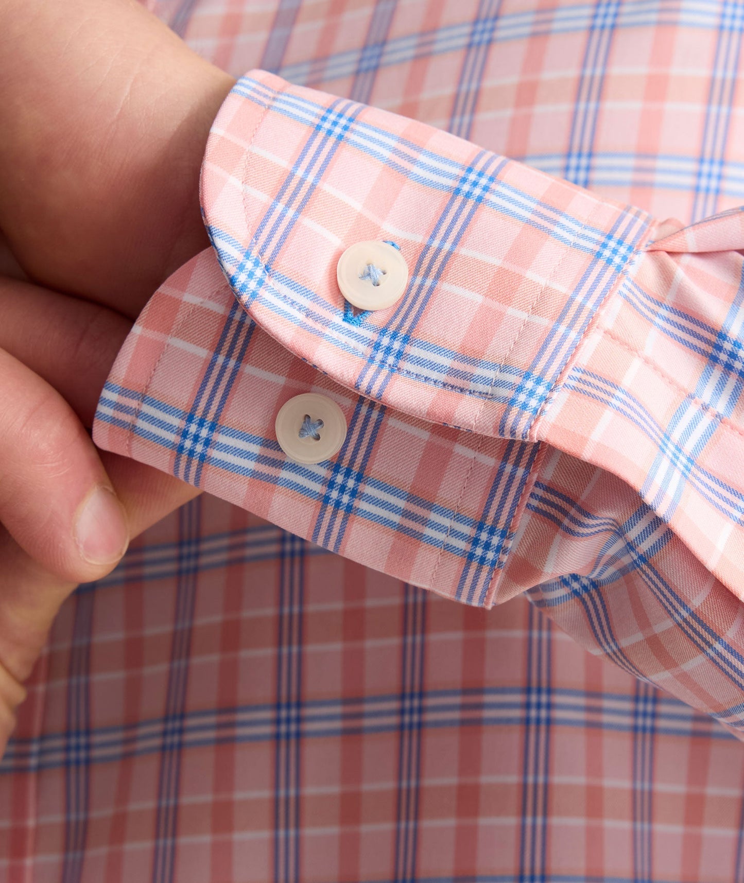 UNTUCKit Performance Whitman Shirt Pink & Blue Plaid