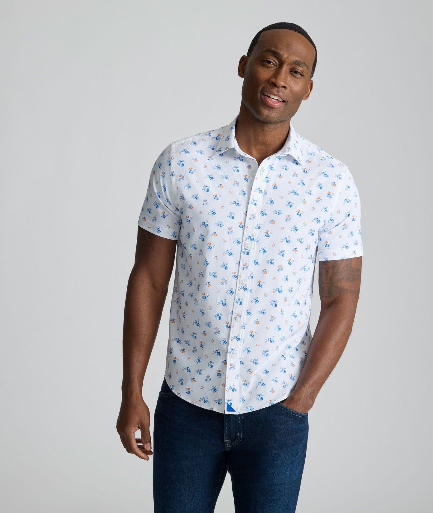 UNTUCKit Performance Short-Sleeve Opal Shirt White