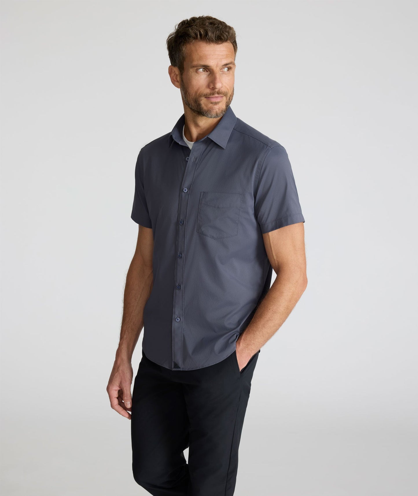 UNTUCKit Performance Short-Sleeve Gironde Shirt Charcoal