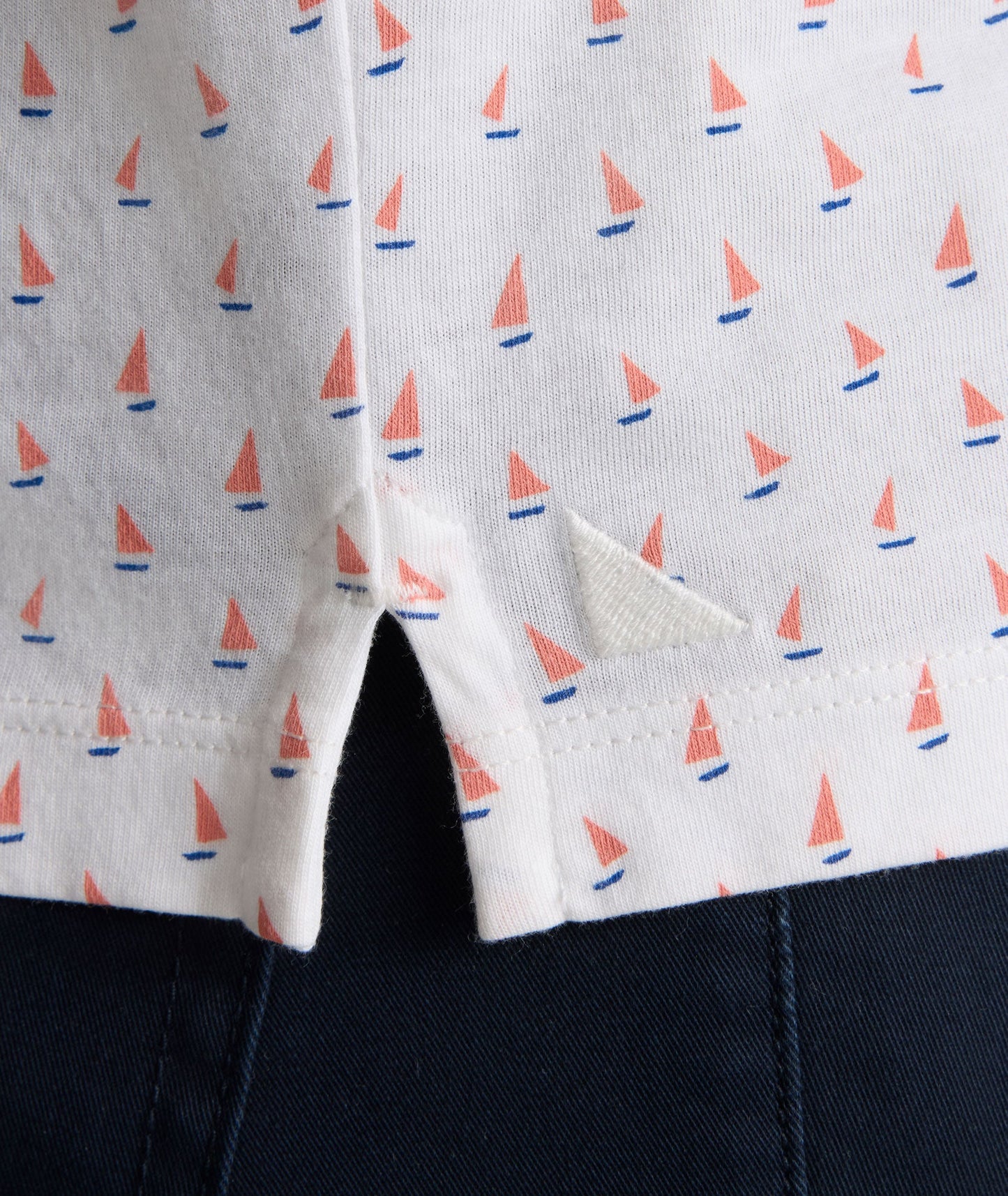 UNTUCKit Printed Jersey Performance Polo Sailboat Print