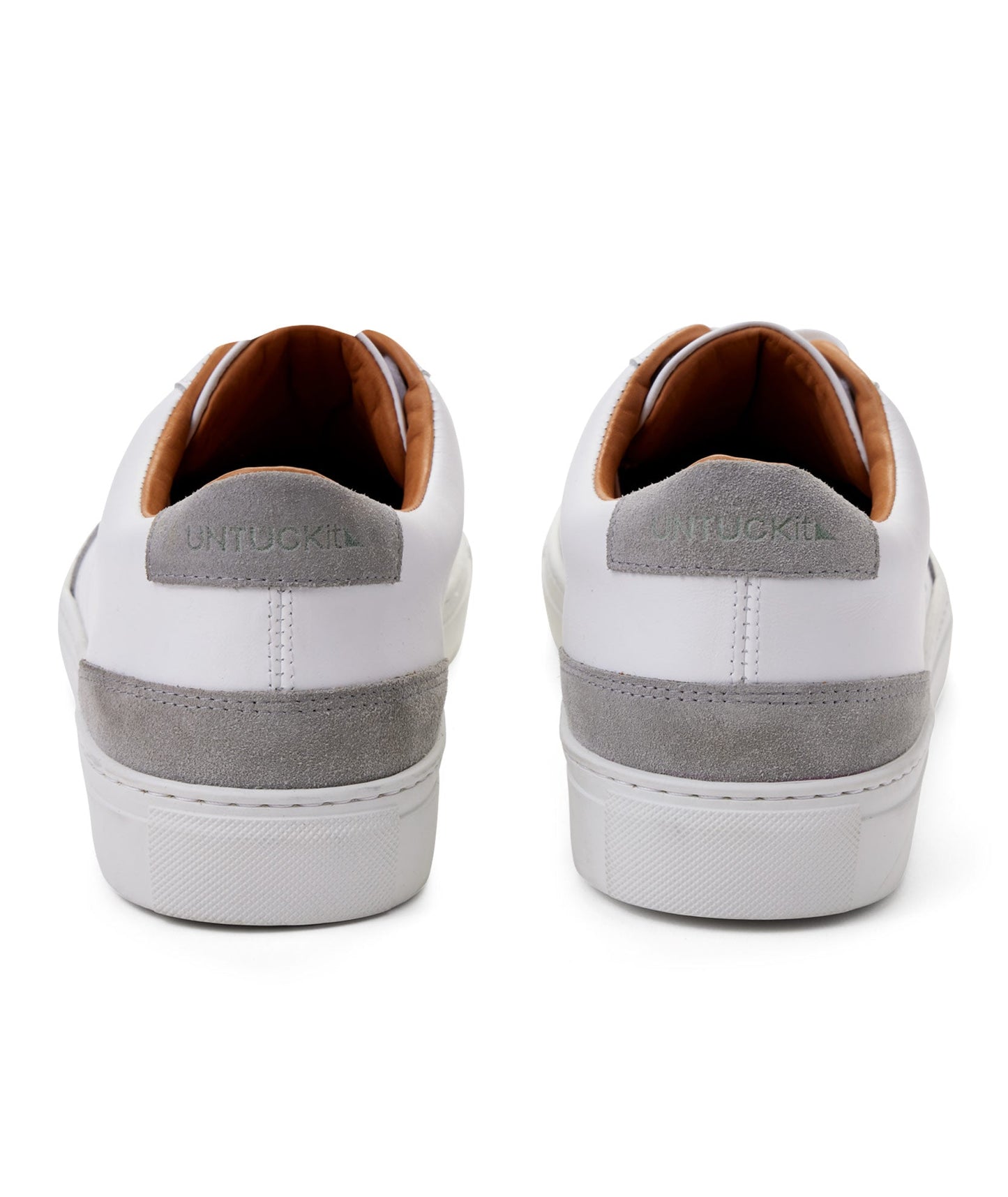 UNTUCKit Contrast Leather Lace-Up Sneakers White