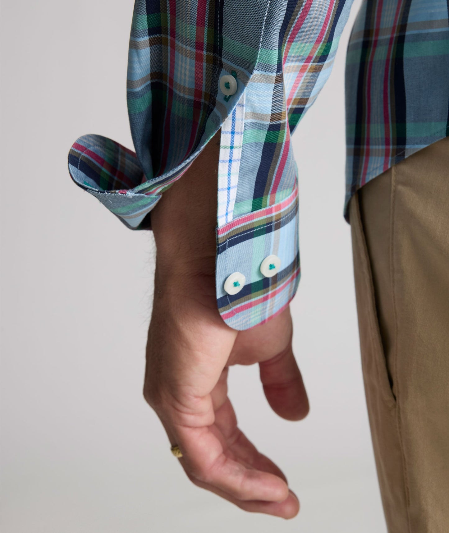 UNTUCKit Wrinkle-Free Morales Shirt Blue & Green Plaid