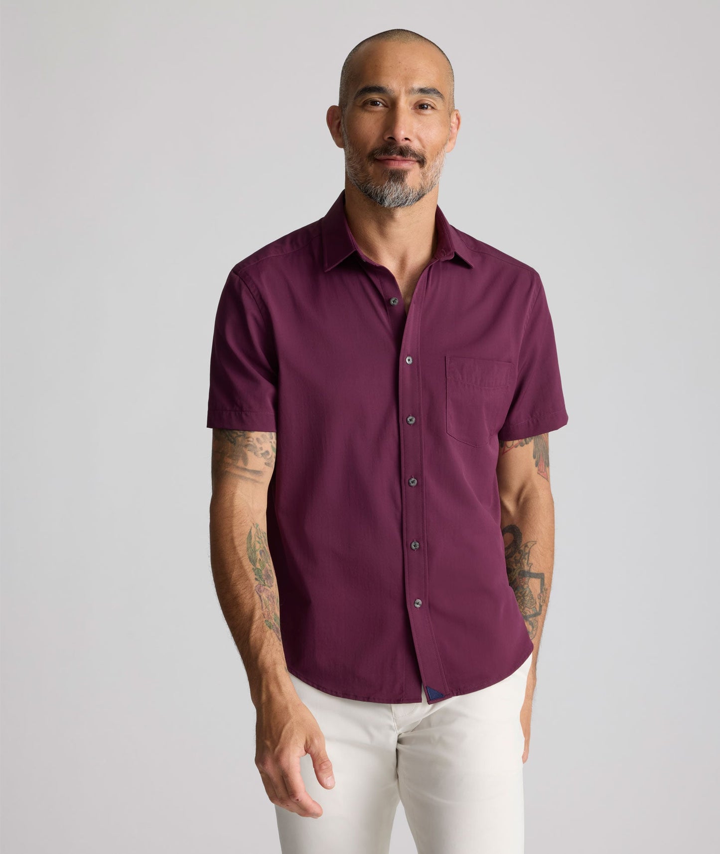 UNTUCKit Performance Short-Sleeve Gironde Shirt Burgundy