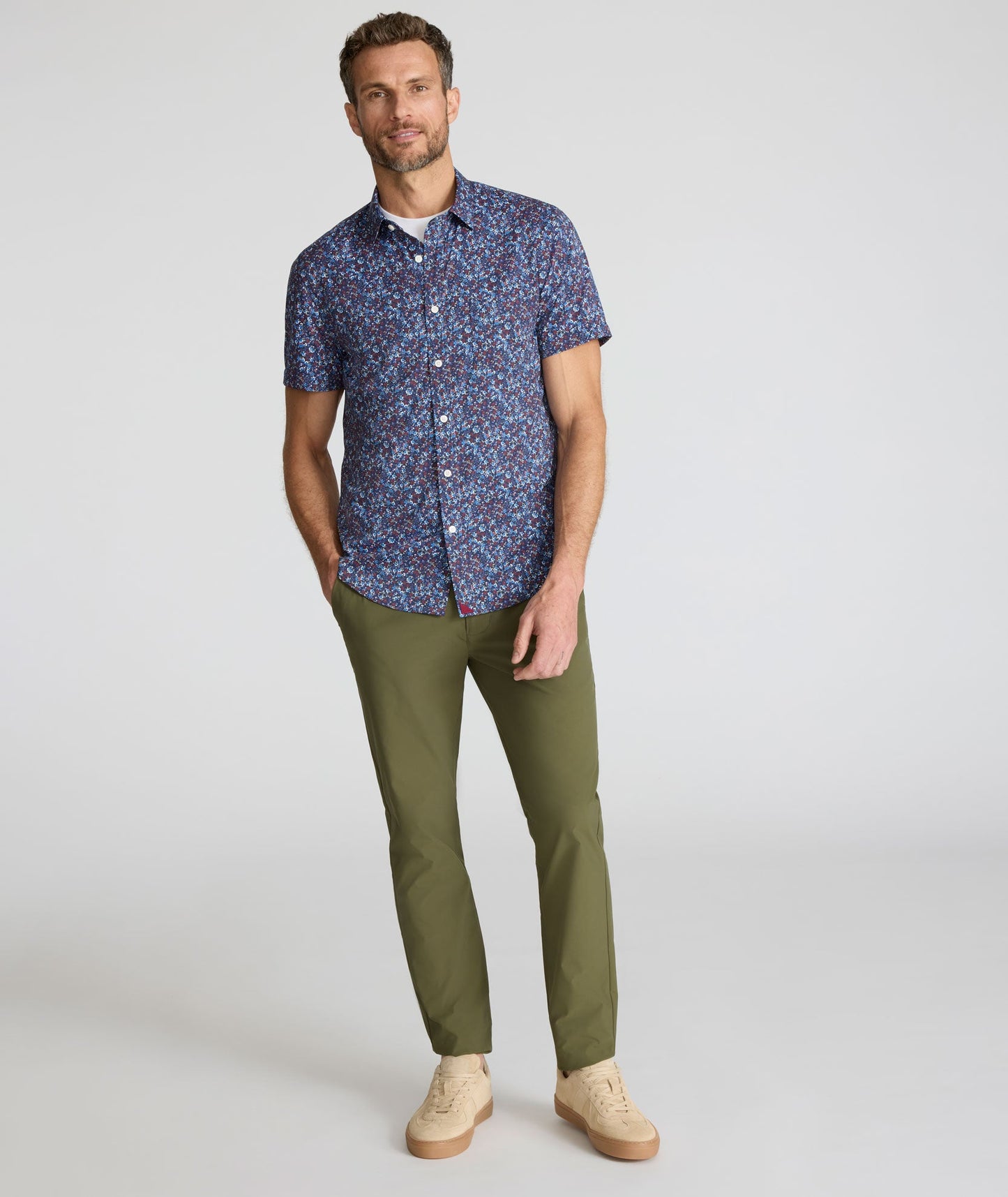UNTUCKit Performance Short-Sleeve Tennyson Shirt Multicolor Print