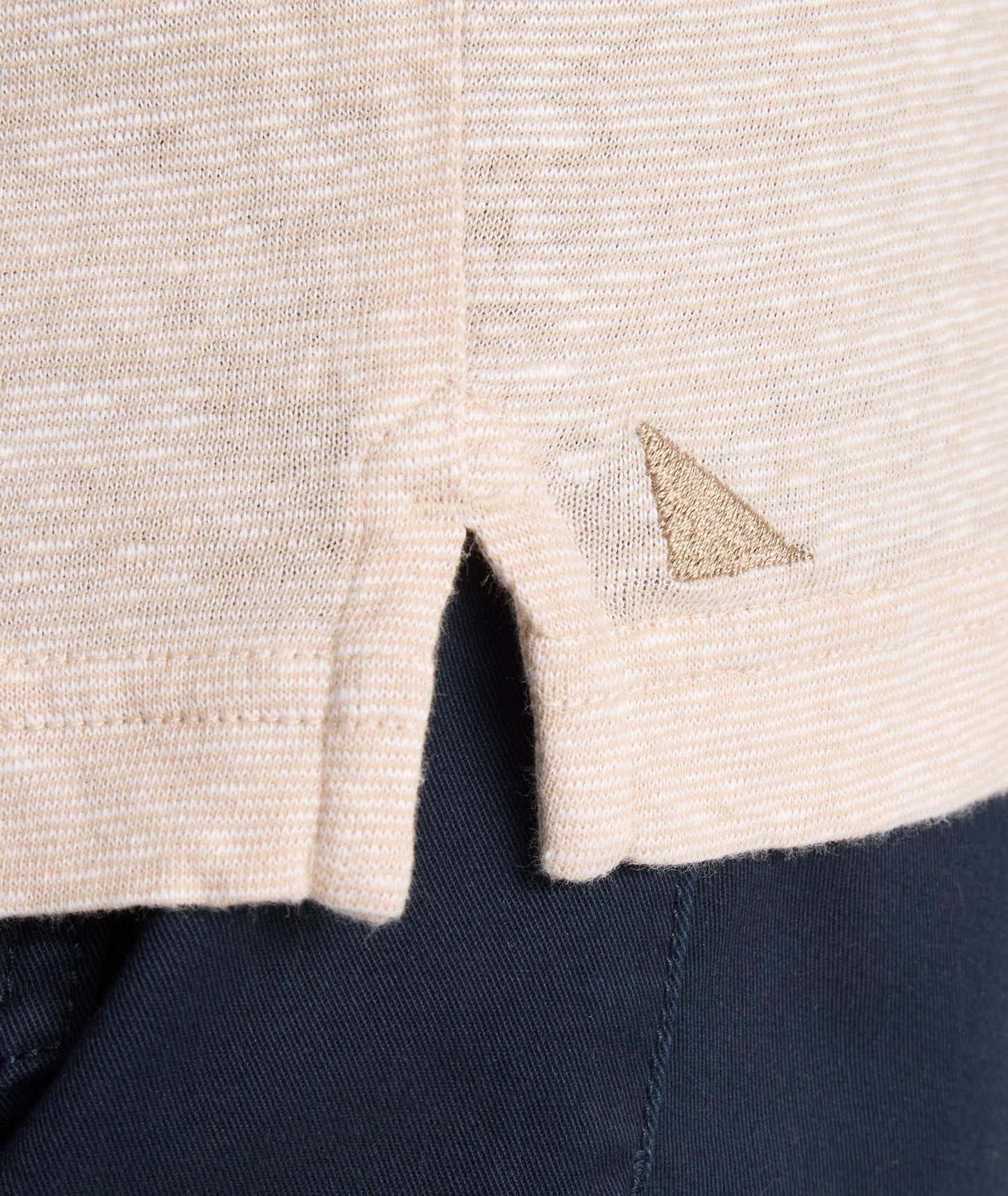 UNTUCKit Cotton-Linen Johnny Collar Polo Tan