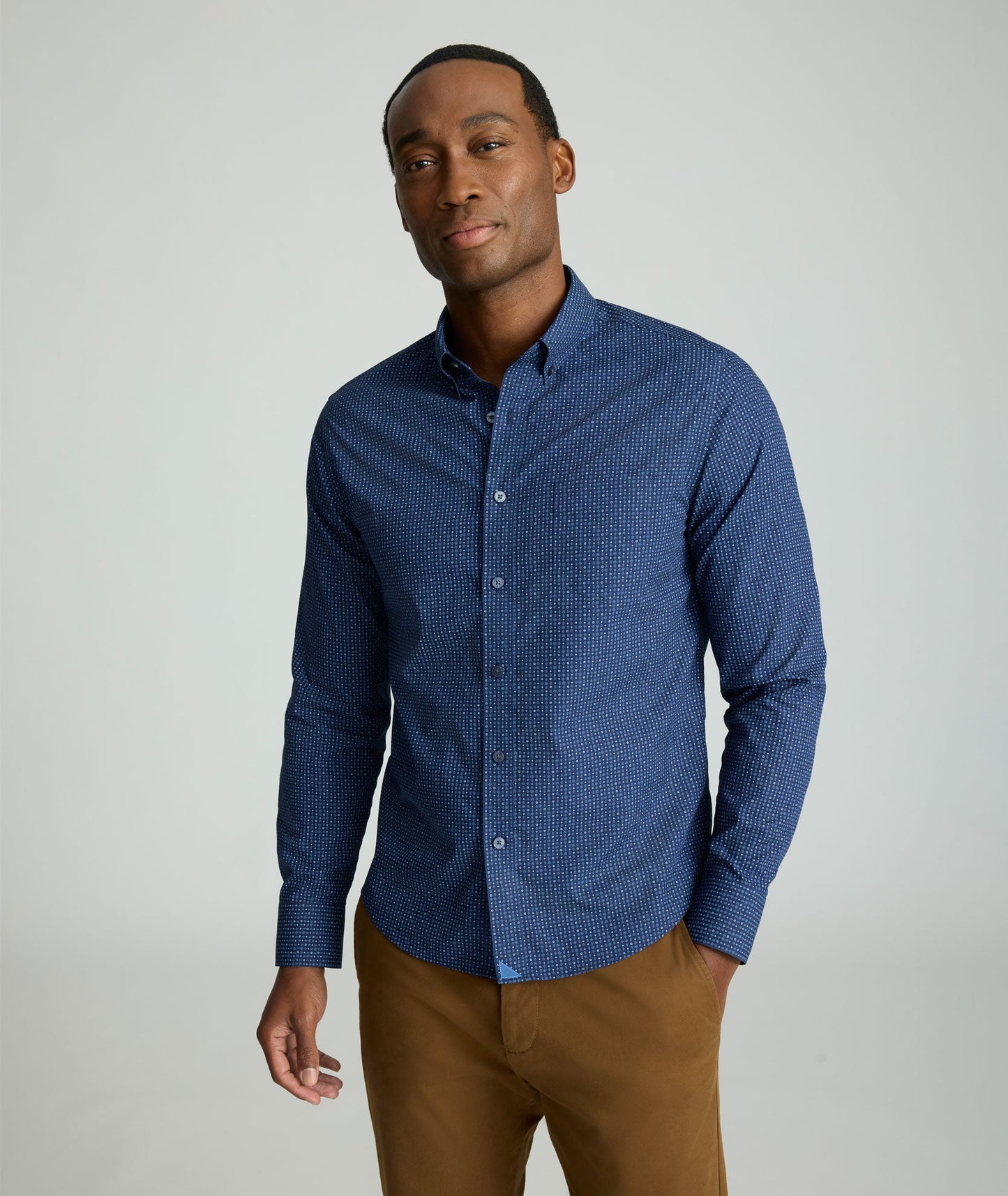UNTUCKit Wrinkle-Free Cascadar Shirt Navy Medallion