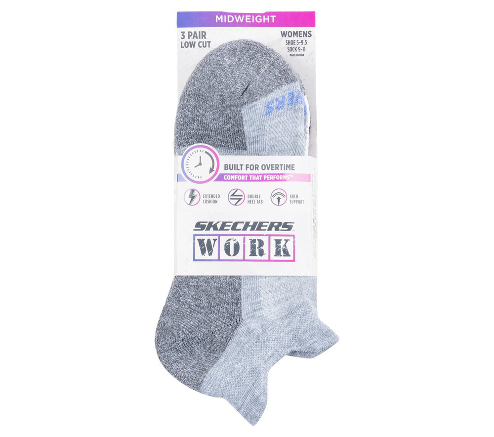 Skechers Outlet | Women|Clothing Work: Lowcut Heel Tab Socks - 3 Pack