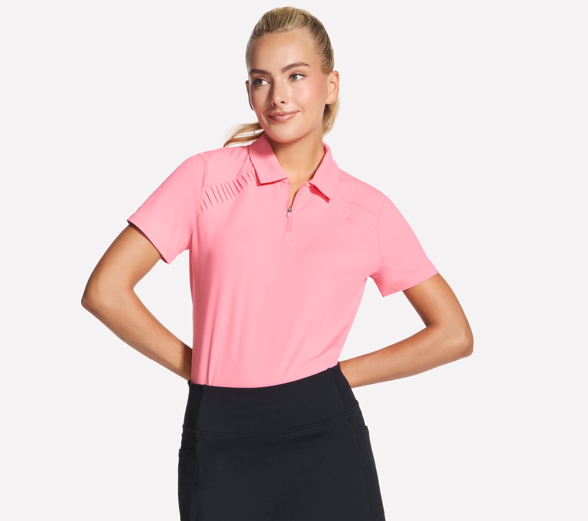 Skechers Sale | Women GO GOLF Short Sleeve Birdie Zip Front Polo