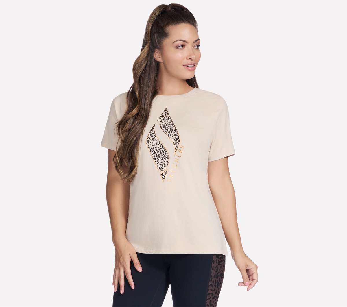 Skechers For sale | Women Diamond Cheetah Short Sleeve Tee