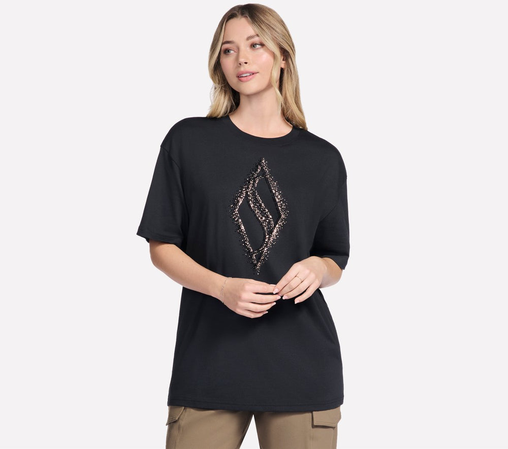 Skechers Online | Women Gold Splatter Diamond Short Sleeve Tee