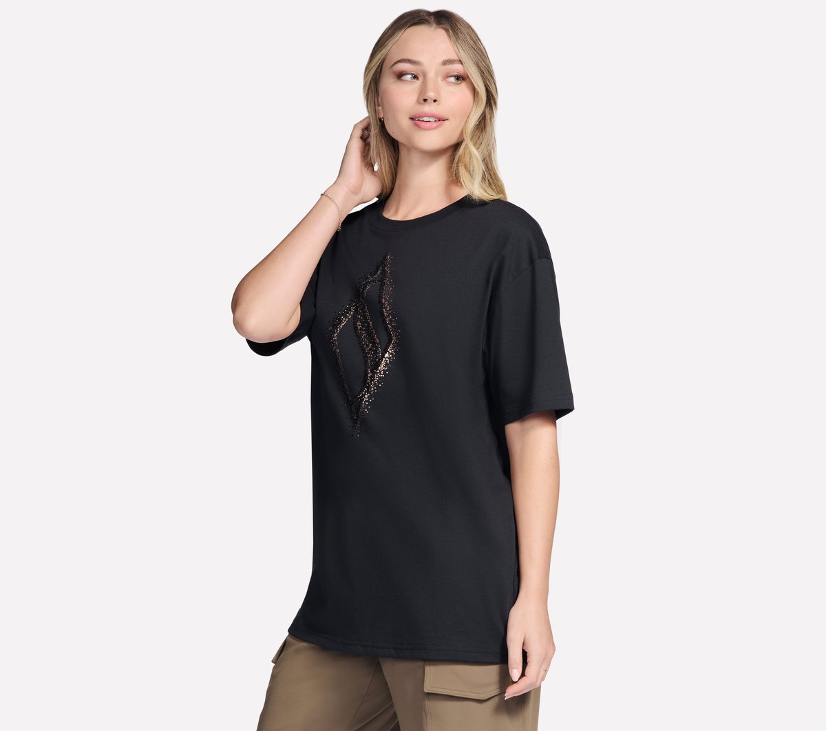 Skechers Online | Women Gold Splatter Diamond Short Sleeve Tee