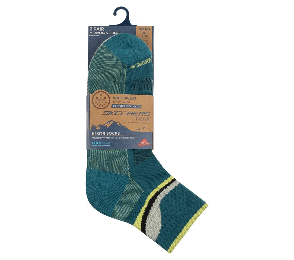 Skechers Online | Men|Clothing 2 Pack Men's Quarter Trail Socks