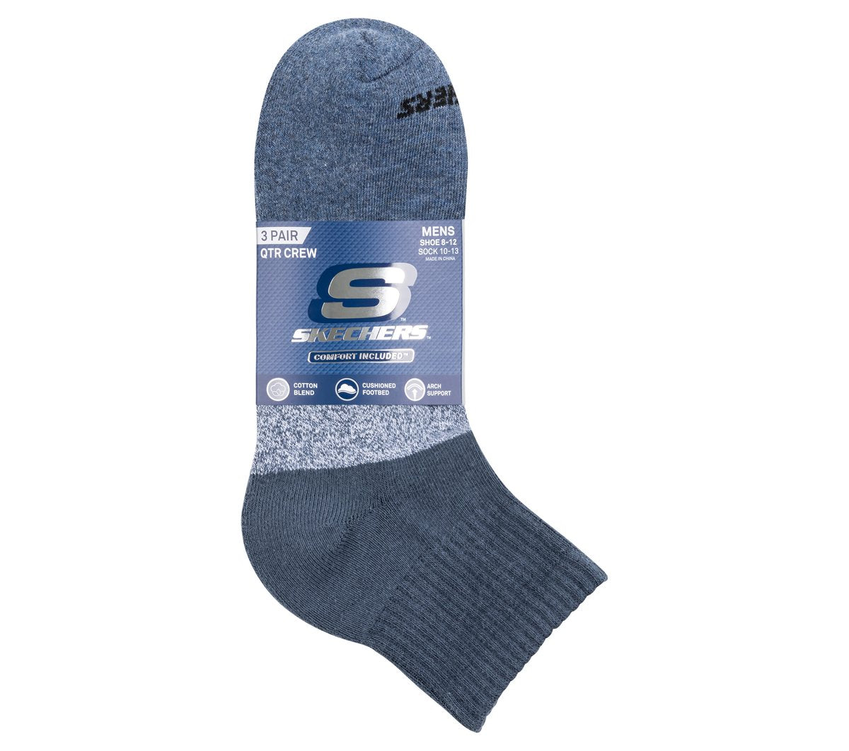Skechers US | Men|Clothing 3 Pack Men's Colorblock Quarter Socks