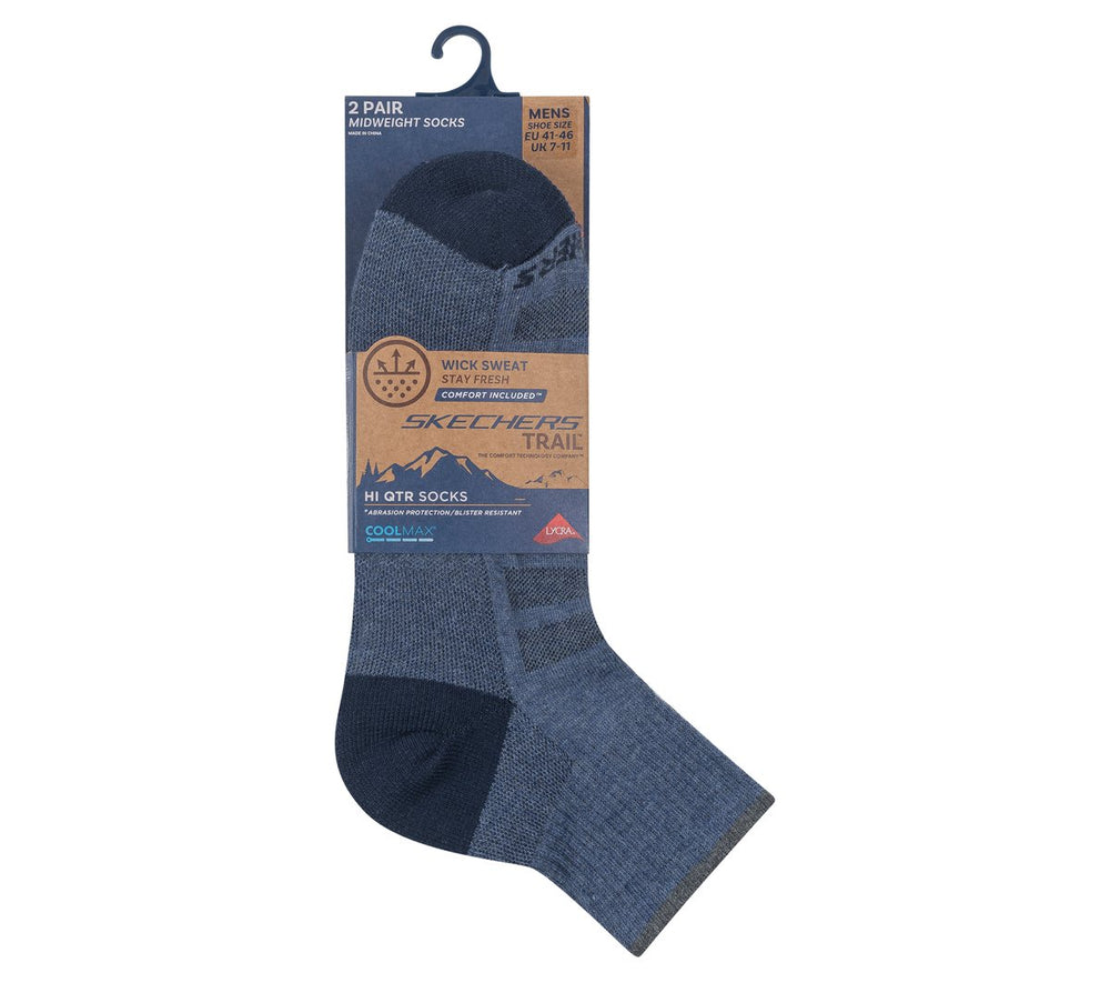 Skechers On sale | Men|Clothing Mens Trail Quarter Coolmax Socks - 2 Pack