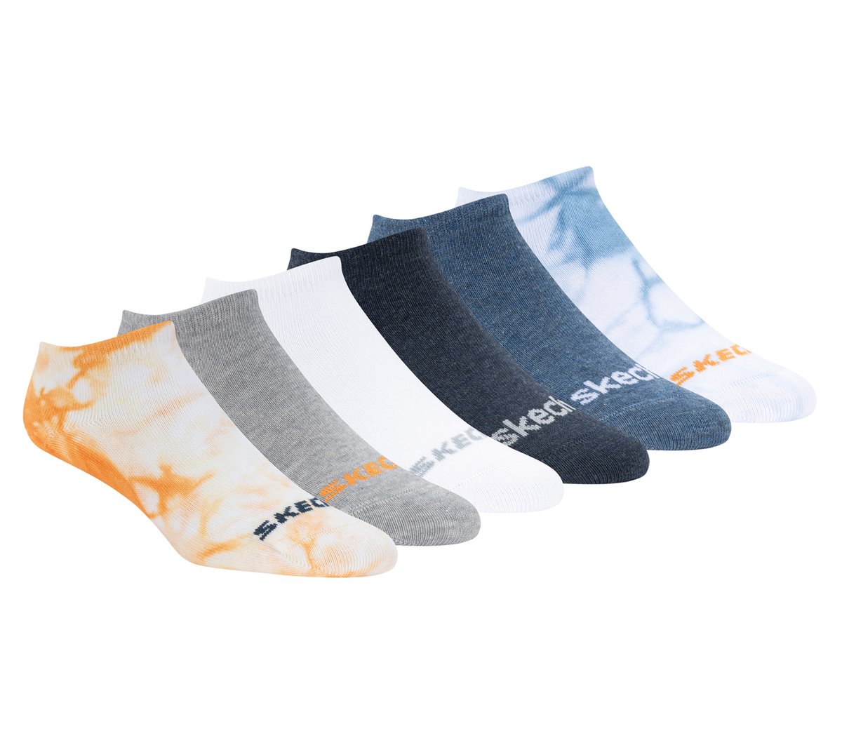 Skechers US | Kids|Clothing Cotton Tie-Dye No-Show Socks - 6 Pack