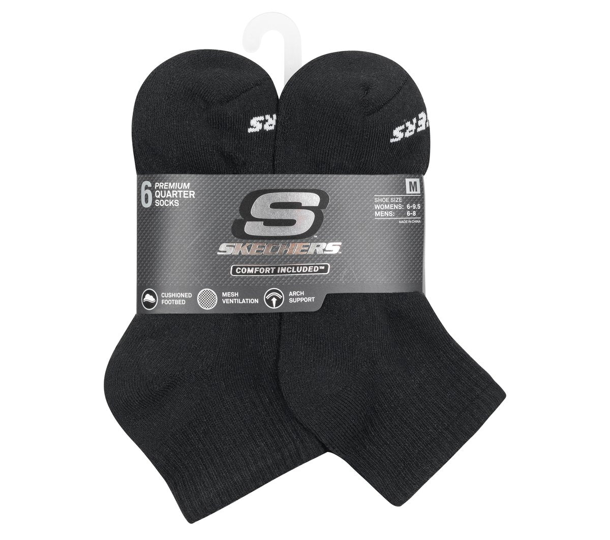 Skechers Discount | Clothing 6 Pack Core Quarter Medium Socks