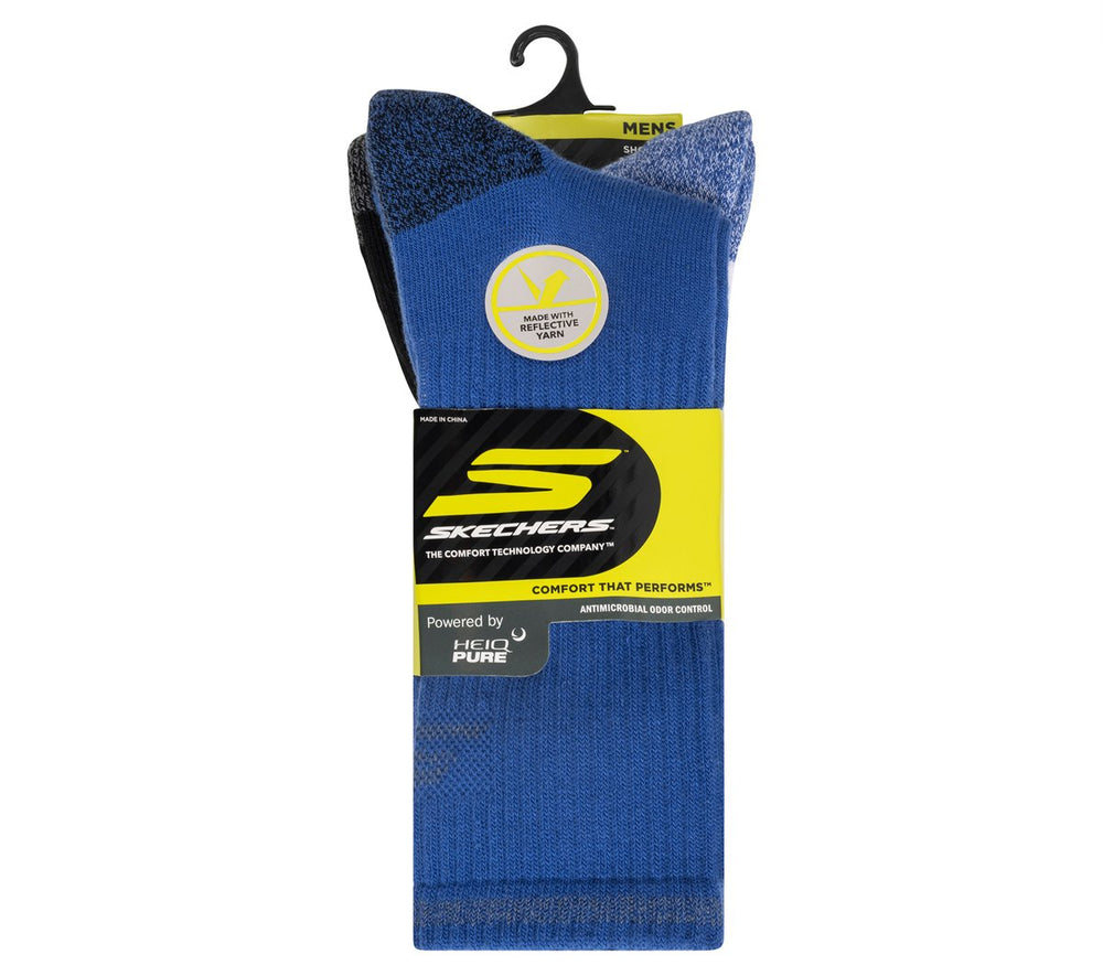 Skechers Outlet | Clothing 3 Pack Men's Reflective Performance Crew Socks