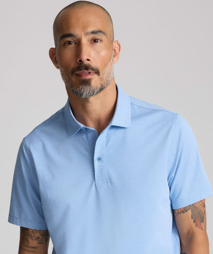 UNTUCKit Textured Performance Polo Light Blue