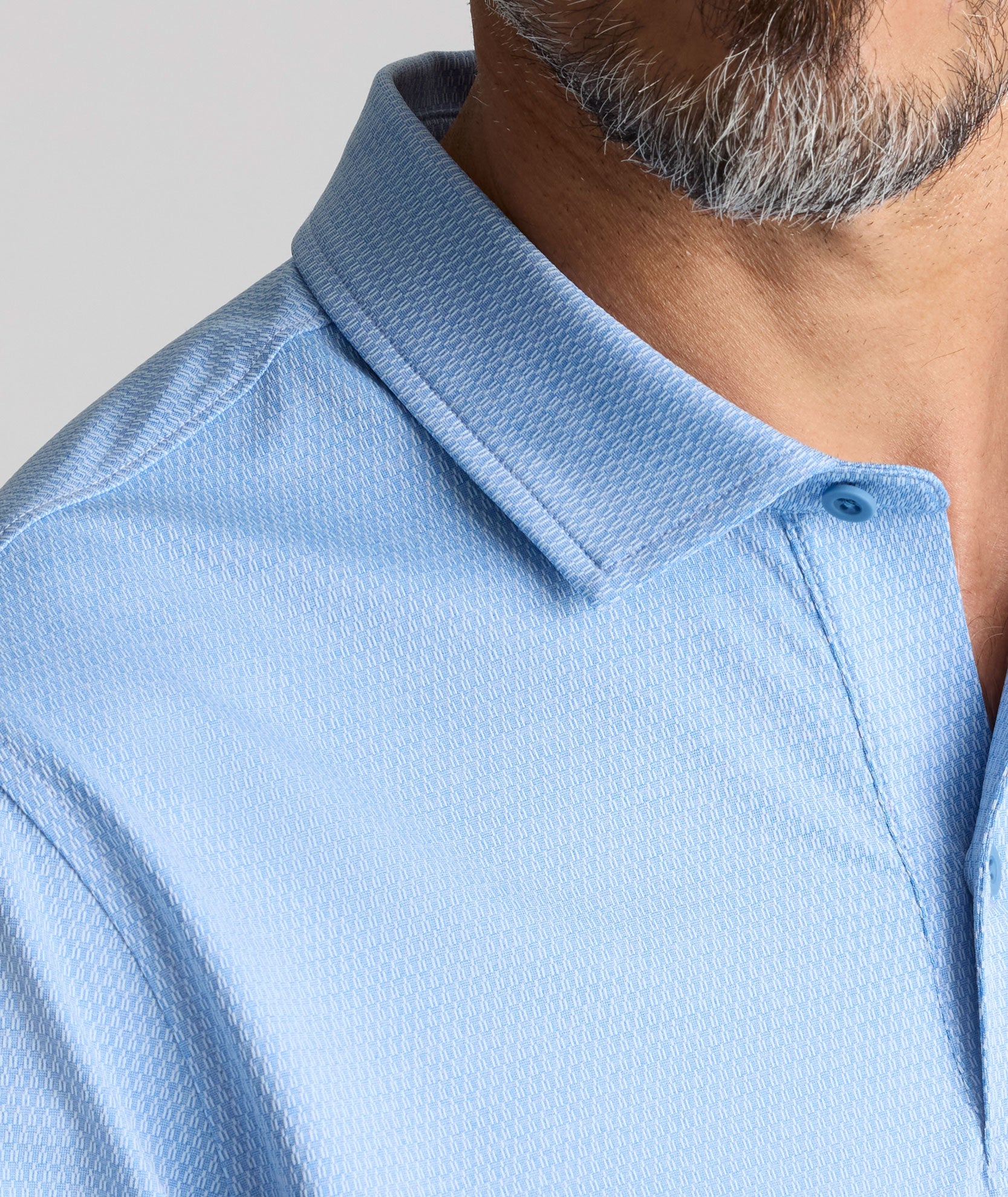 UNTUCKit Textured Performance Polo Light Blue