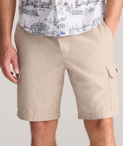 UNTUCKit Linen-Cotton Utility Shorts Tan