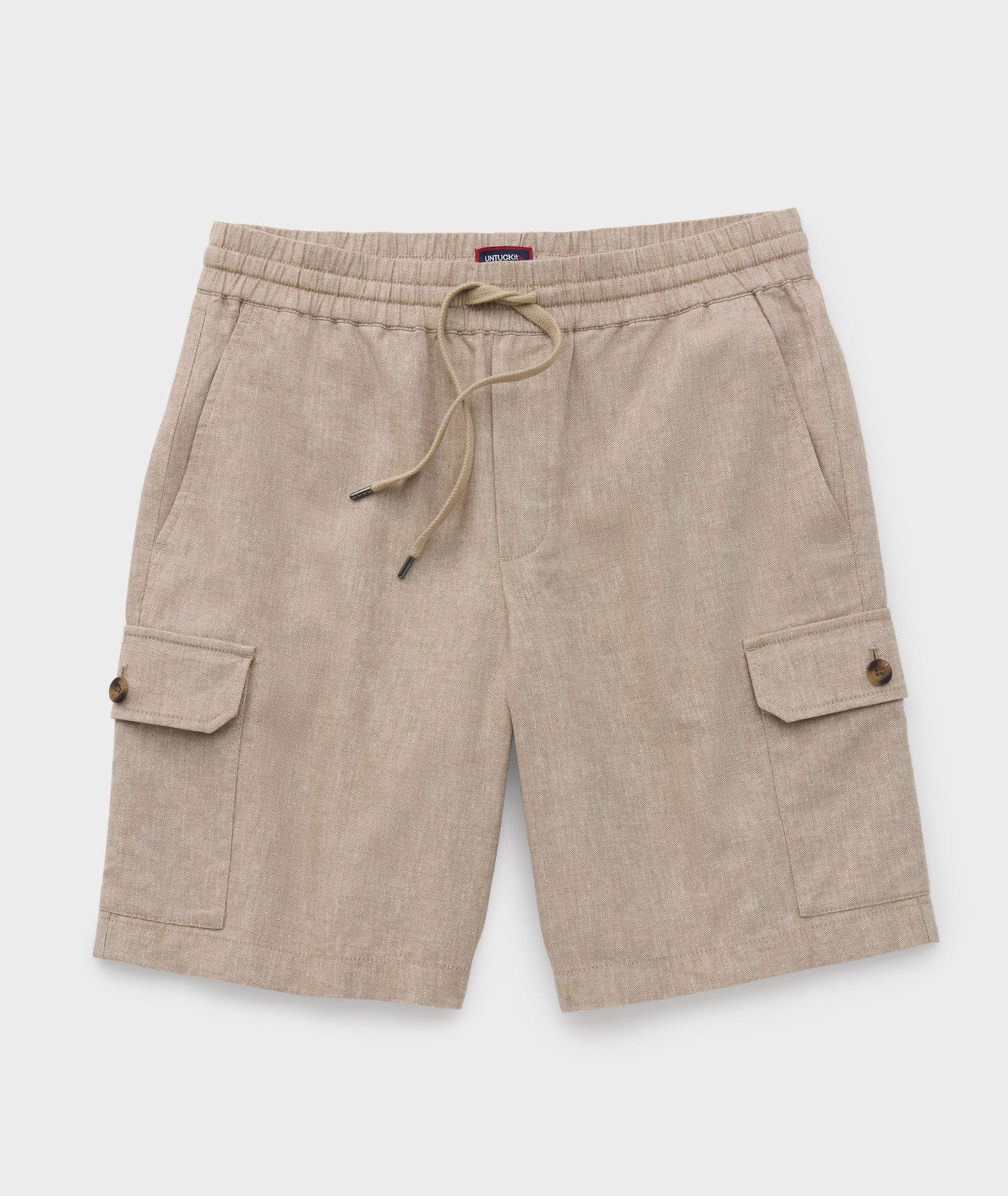 UNTUCKit Linen-Cotton Utility Shorts Tan