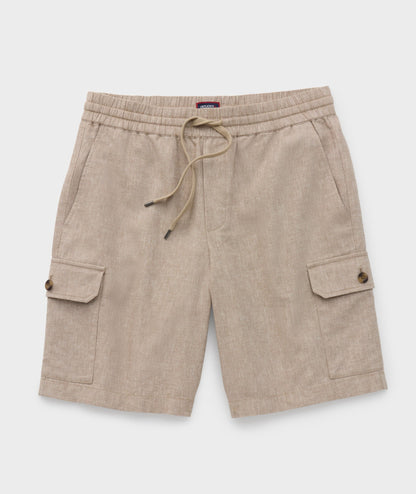 UNTUCKit Linen-Cotton Utility Shorts Tan