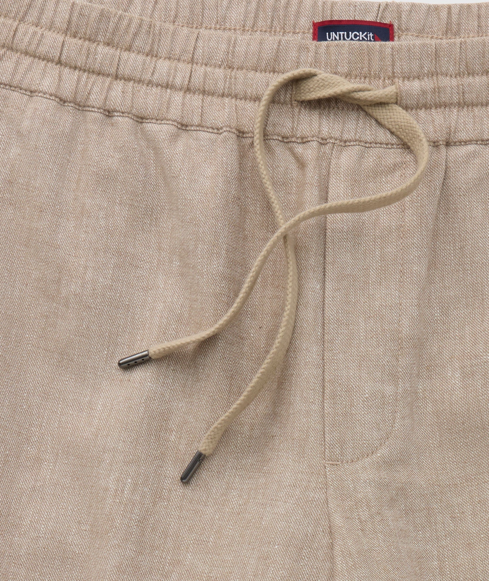 UNTUCKit Linen-Cotton Utility Shorts Tan
