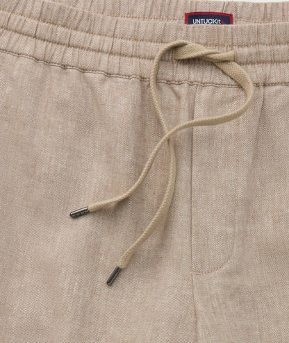 UNTUCKit Linen-Cotton Utility Shorts Tan