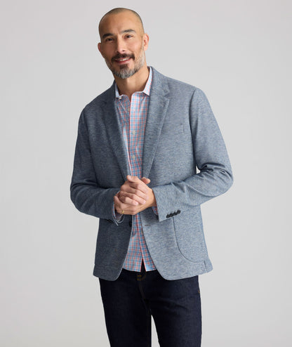 UNTUCKit Italian Cotton-Blend Knit San Oro Sport Coat Blue