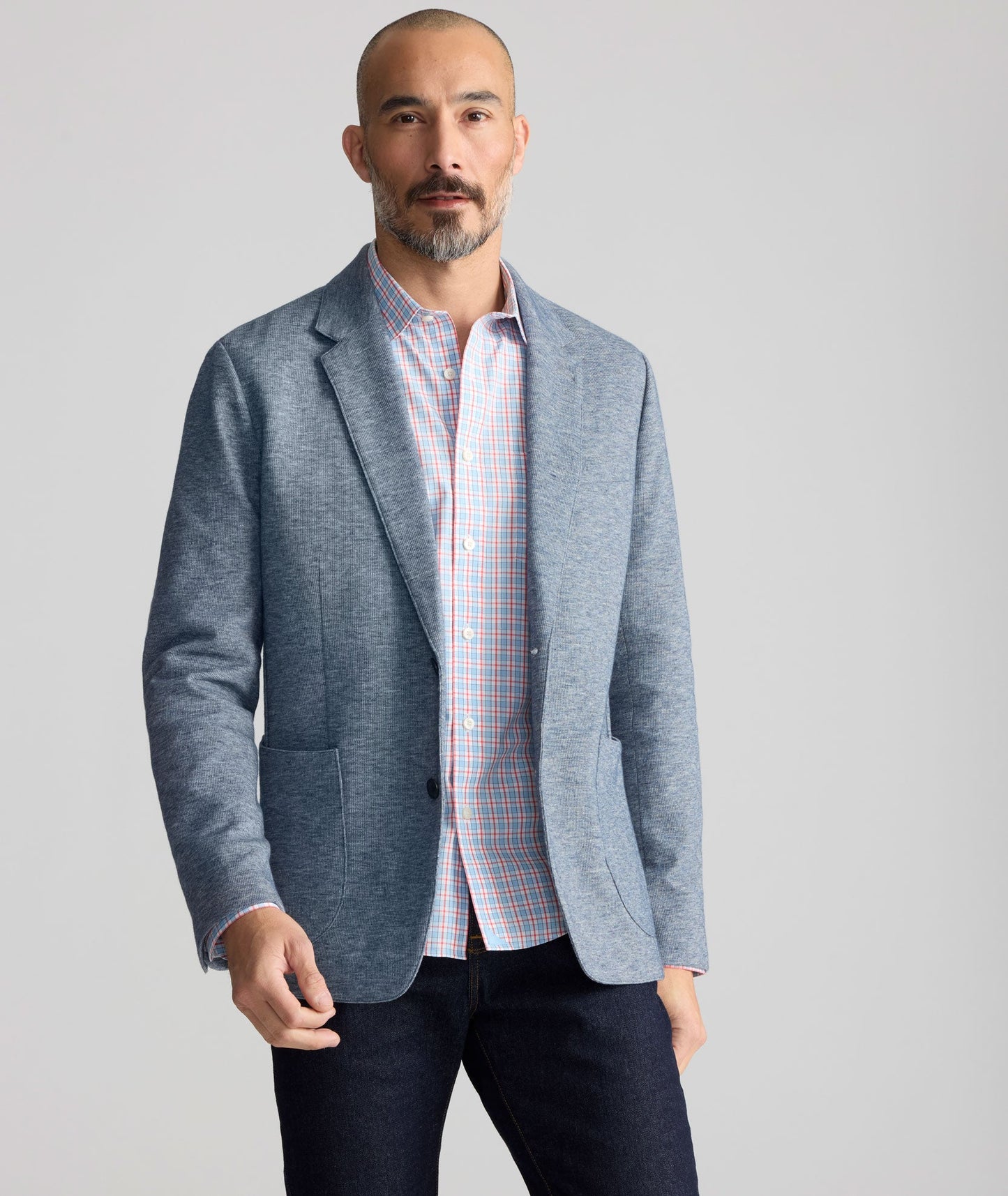 UNTUCKit Italian Cotton-Blend Knit San Oro Sport Coat Blue