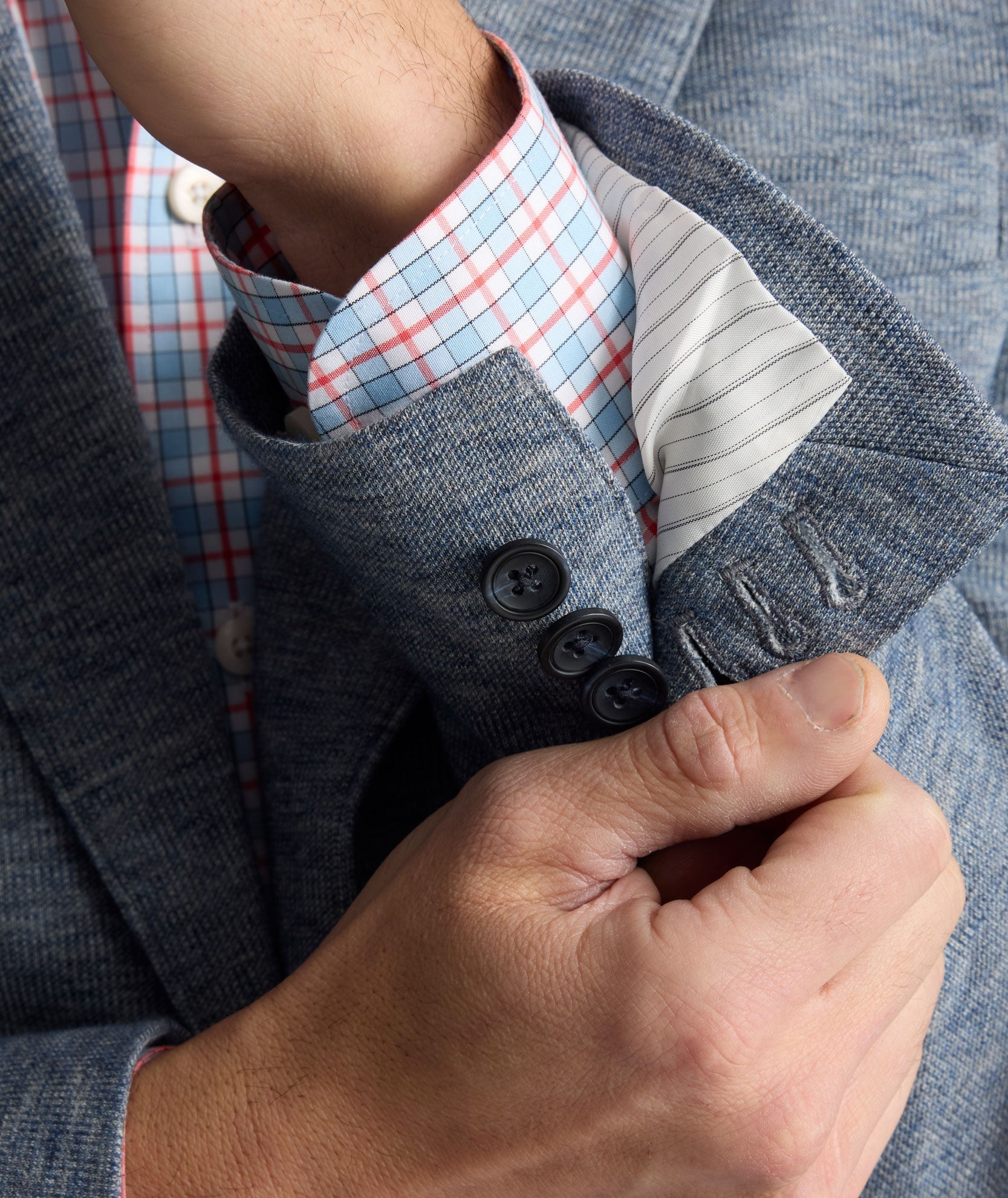 UNTUCKit Italian Cotton-Blend Knit San Oro Sport Coat Blue