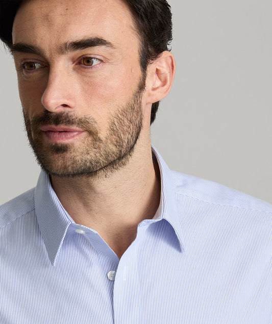 UNTUCKit Wrinkle-Free Bordeaux Shirt Blue & White Stripe