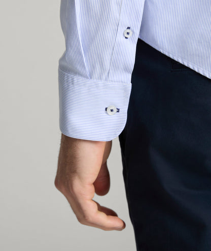 UNTUCKit Wrinkle-Free Bordeaux Shirt Blue & White Stripe