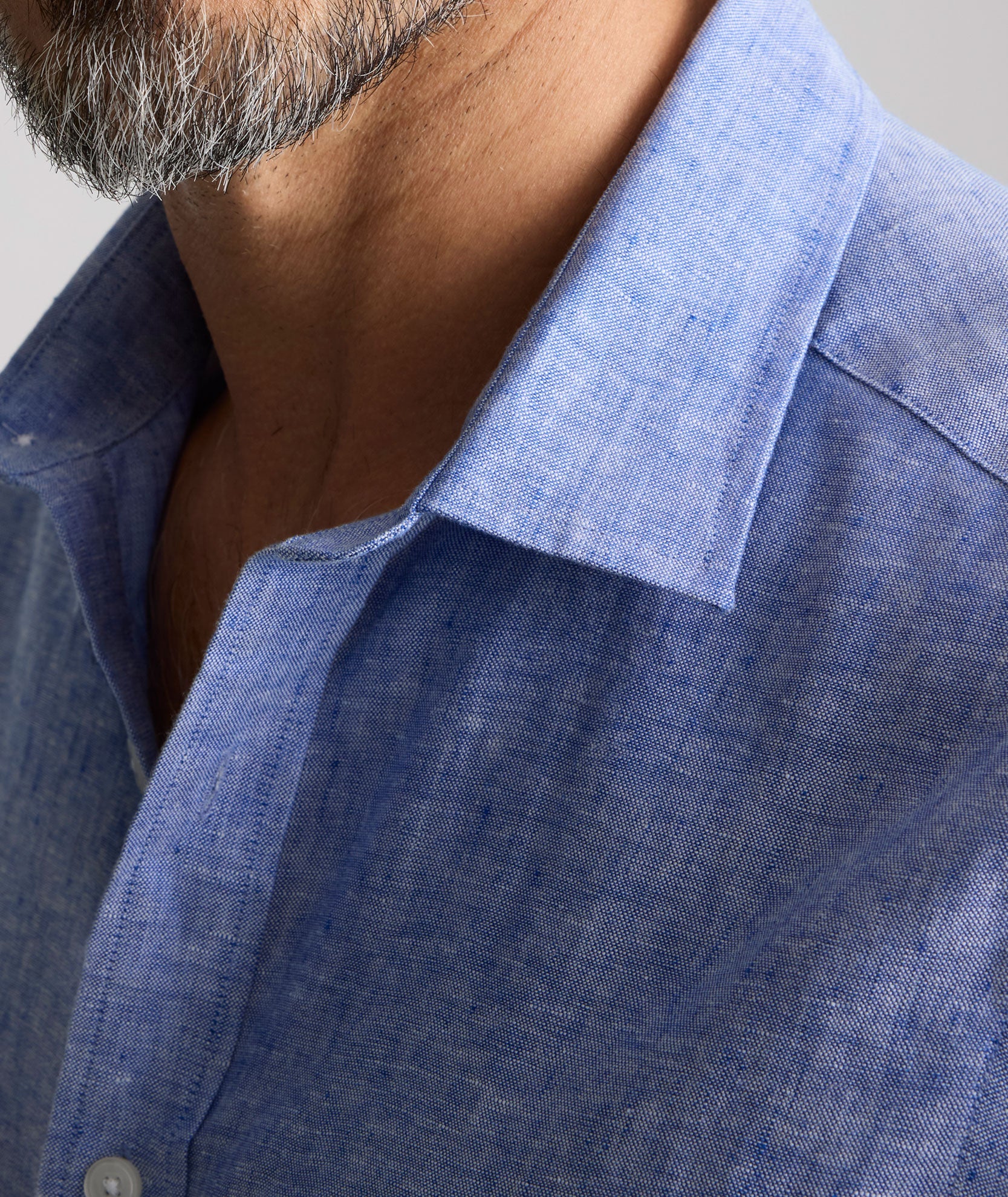 UNTUCKit Wrinkle-Resistant Linen Short-Sleeve Cameron Shirt Blue