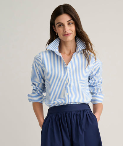 UNTUCKit Wrinkle-Free Classic Fit Isabella Shirt Blue & White Stripe