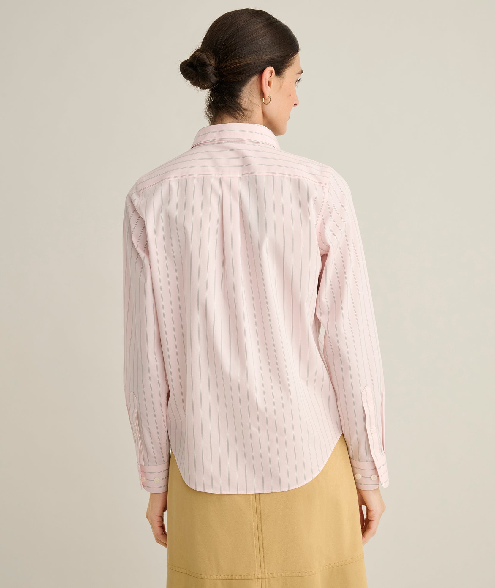 UNTUCKit Wrinkle-Free Classic Fit Isabella Shirt Pink & Green Stripe