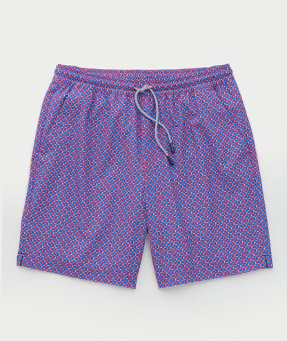 UNTUCKit Beyond Shorts Red & Blue Print