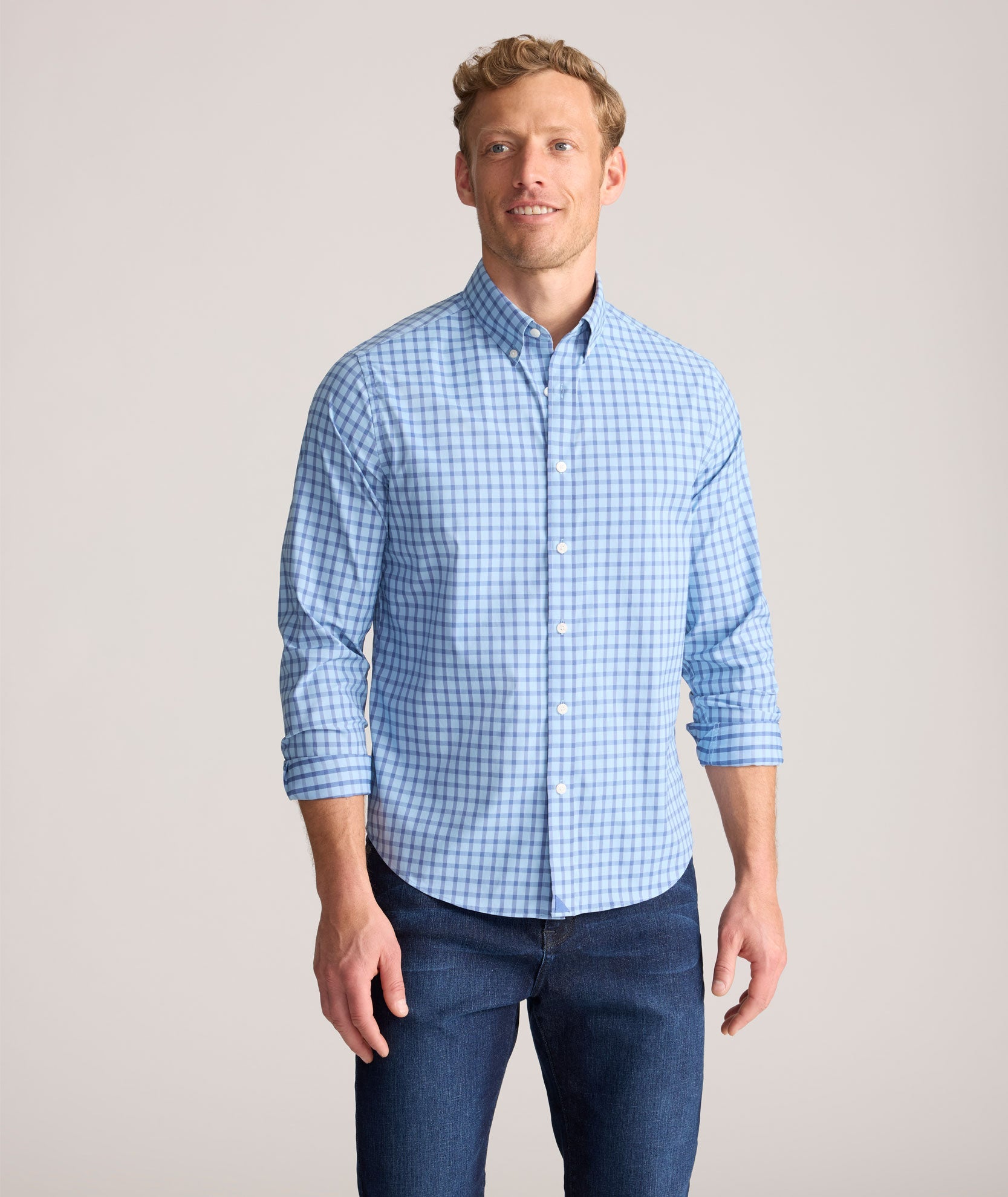 UNTUCKit Performance Mayberry Shirt Blue Check