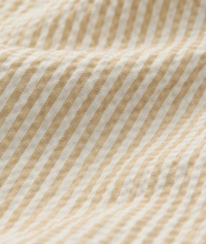 UNTUCKit Performance Seersucker Short-Sleeve Shirt Tan Stripe