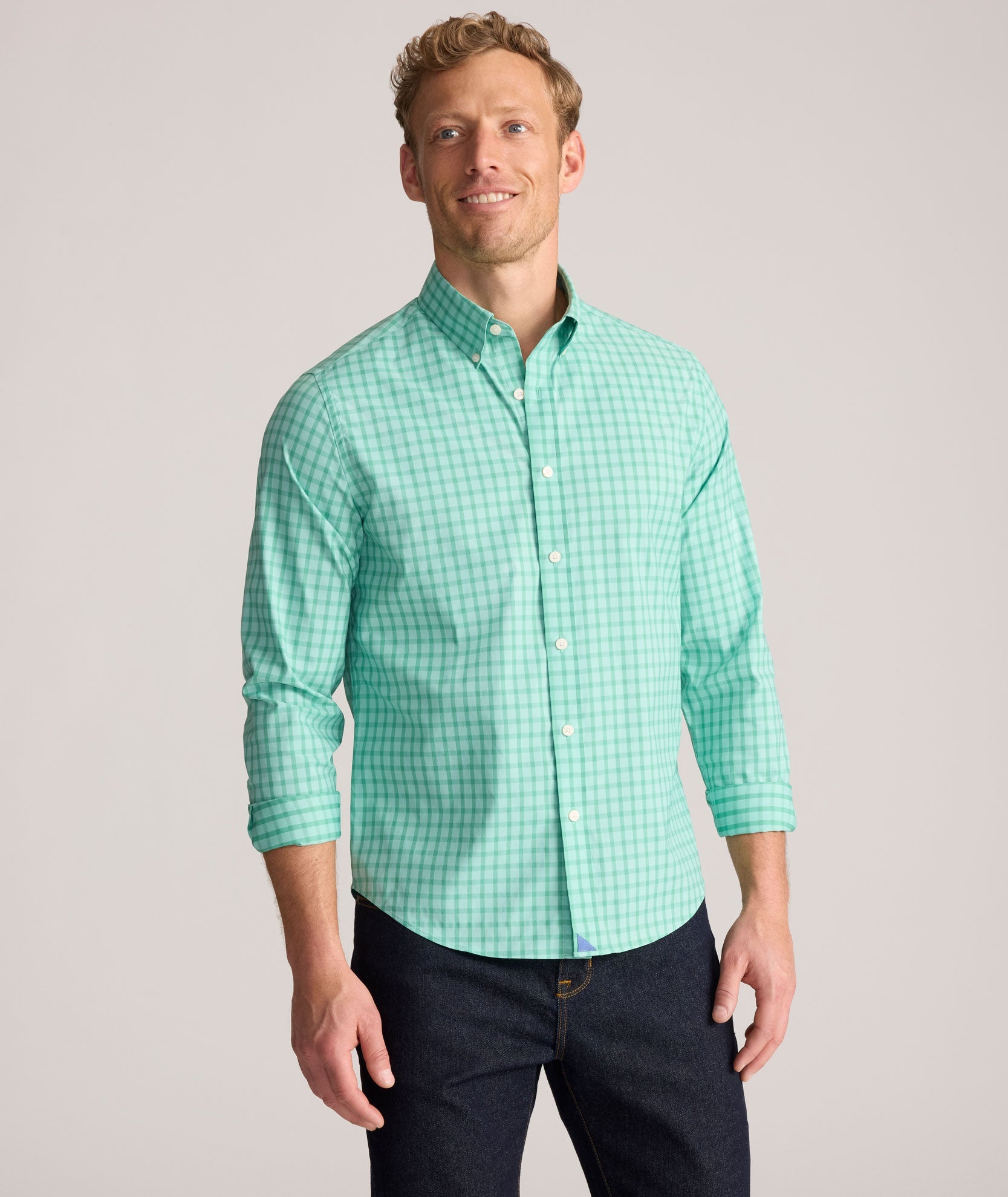 UNTUCKit Performance Mayberry Shirt Green Check