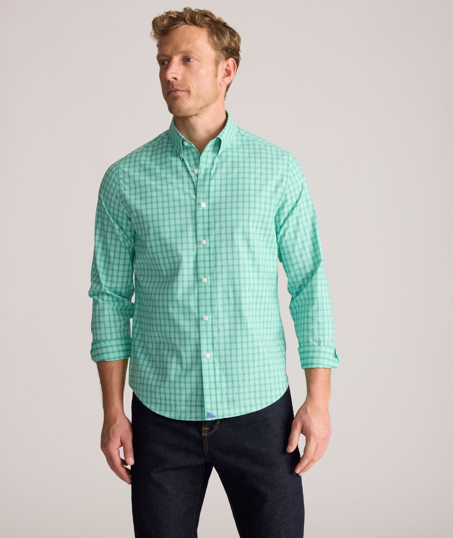 UNTUCKit Performance Mayberry Shirt Green Check