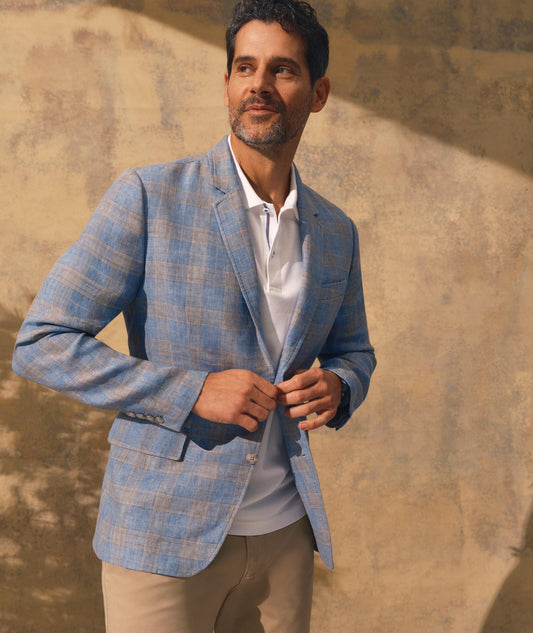 UNTUCKit Italian Linen Elms Sport Coat Blue