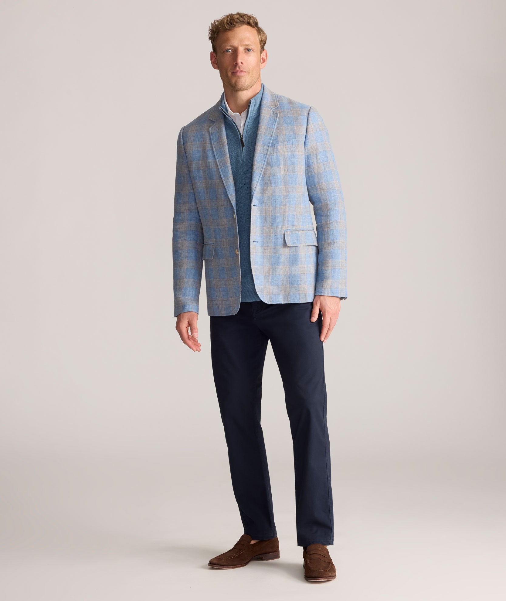 UNTUCKit Italian Linen Elms Sport Coat Blue