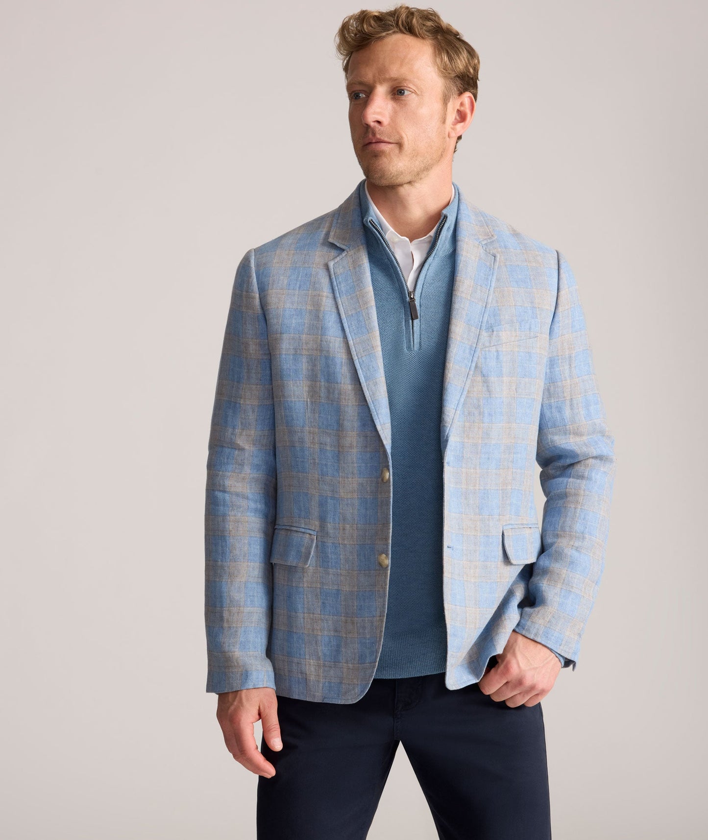 UNTUCKit Italian Linen Elms Sport Coat Blue