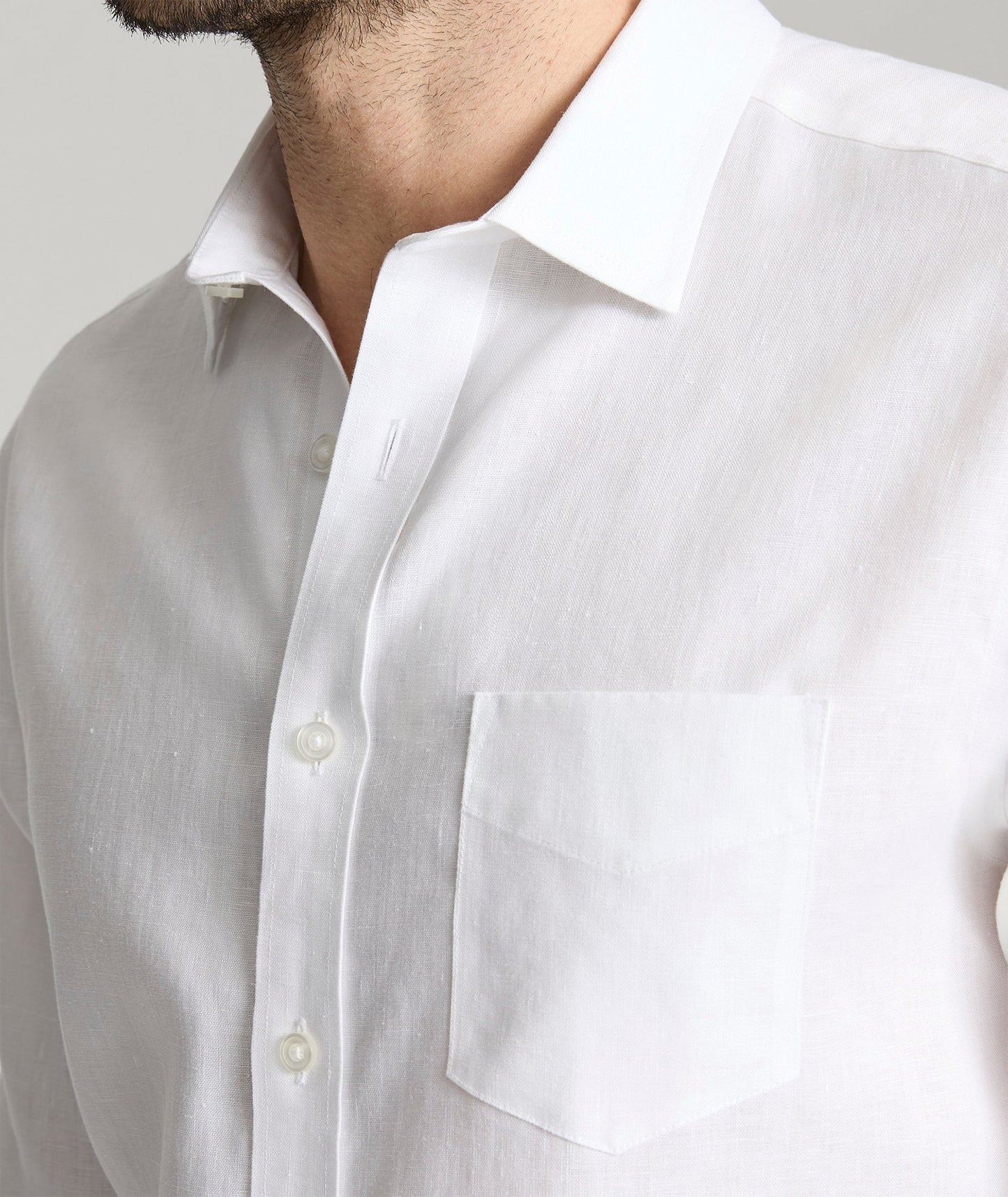 UNTUCKit Wrinkle-Resistant Linen Vin Santo Shirt White