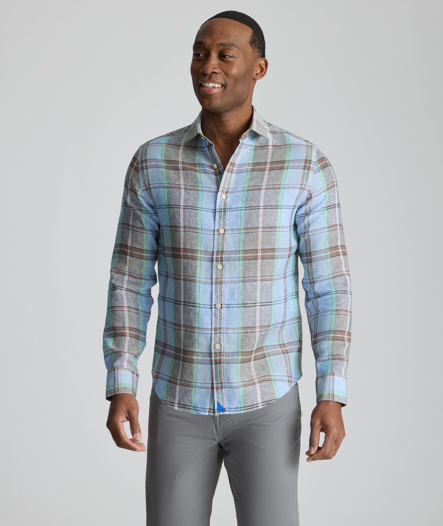 UNTUCKit Wrinkle-Resistant Linen Vaughn Shirt Blue