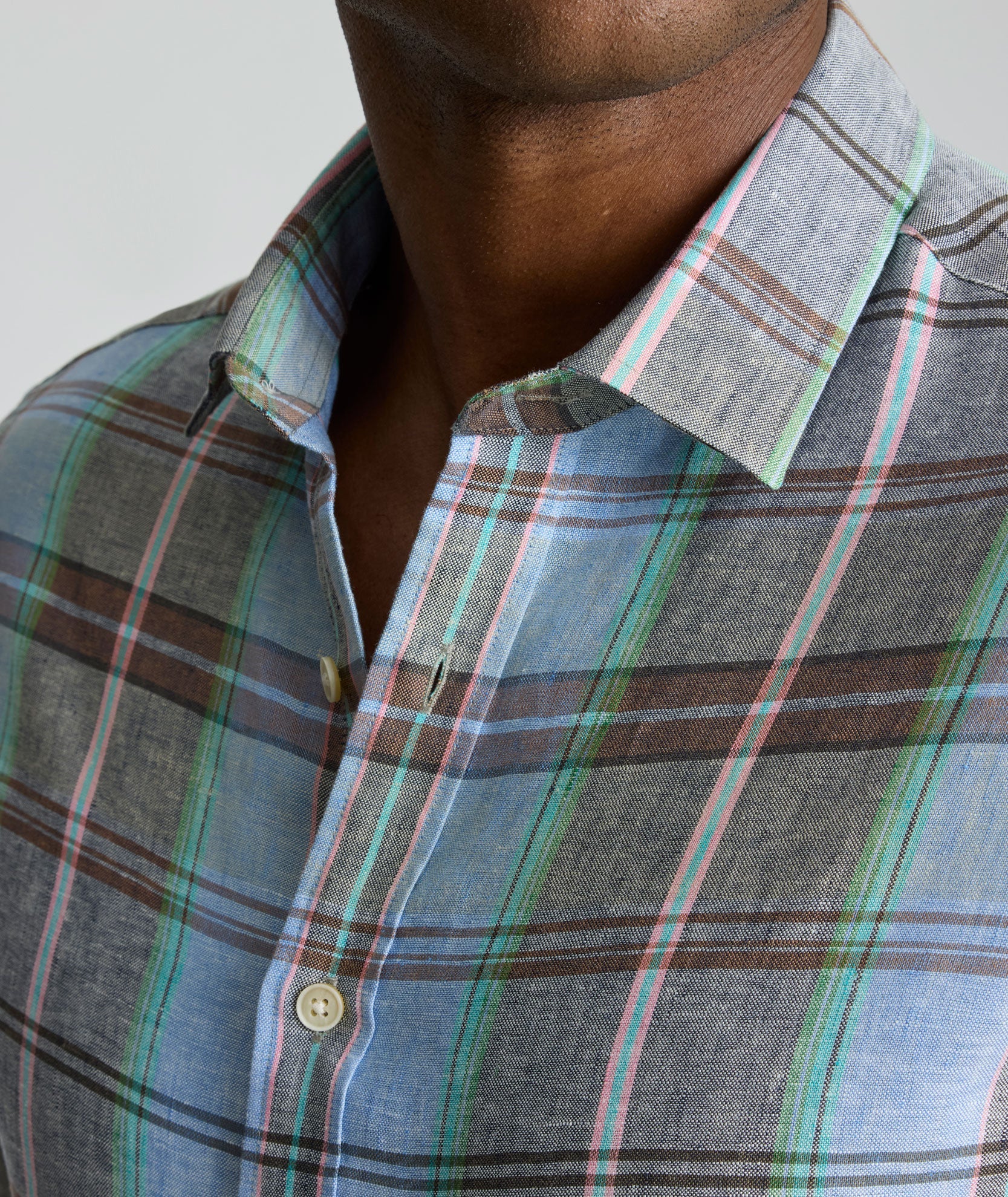UNTUCKit Wrinkle-Resistant Linen Vaughn Shirt Blue