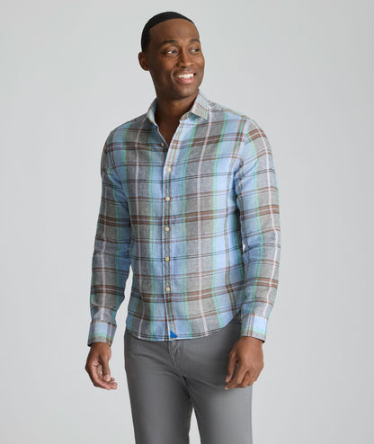 UNTUCKit Wrinkle-Resistant Linen Vaughn Shirt Blue