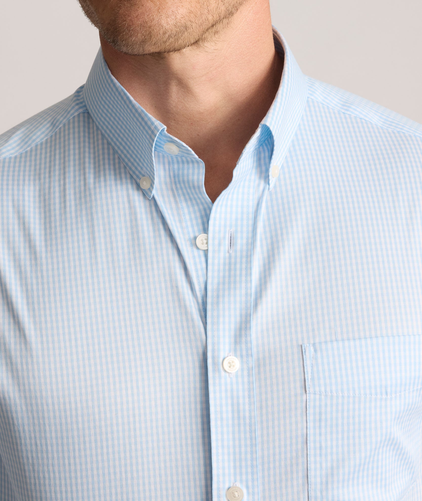 UNTUCKit CottonTek™ Brachetto Shirt Light Blue Gingham